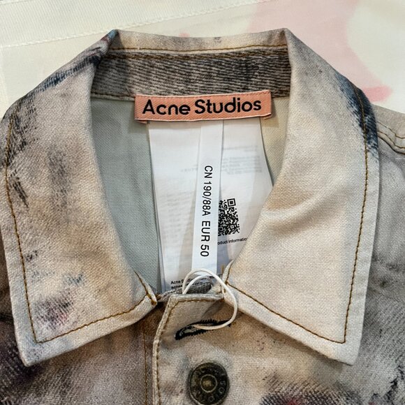 Acne Studios Painter Trompe L'oeil Splatter Graffiti Denim Jacket - Picture 2 of 8